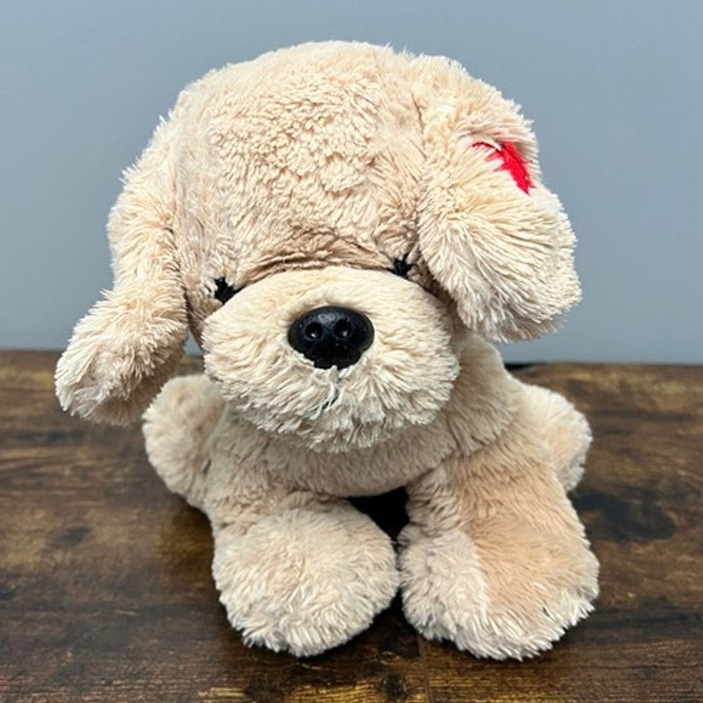 Best Made Toys Puppy Dog Plush Tan Shaggy Hearts on Ear Stuffed Animal Valentine